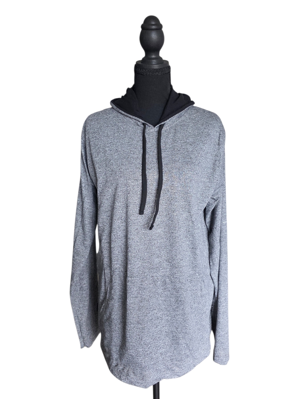 RBX Heather Gray Hooded Pullover with Black Drawcords